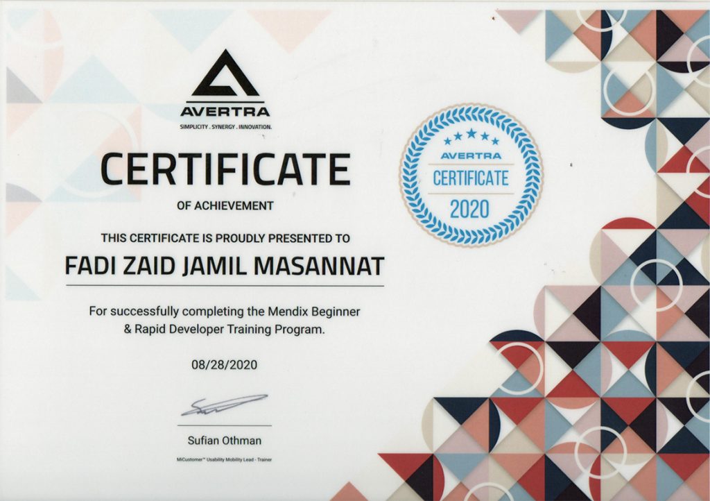 AvertraCertificateofCompletion